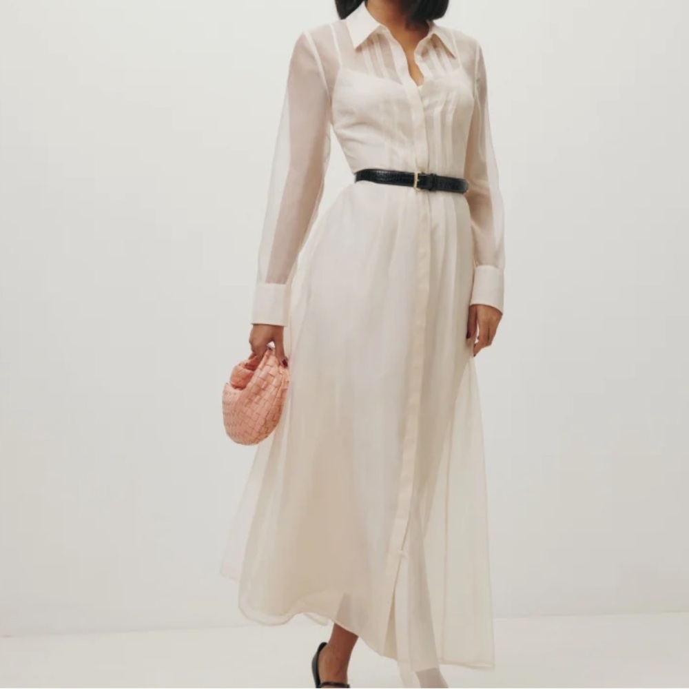 Reformation Cream Long Sleeve Maxi Dress Size 4